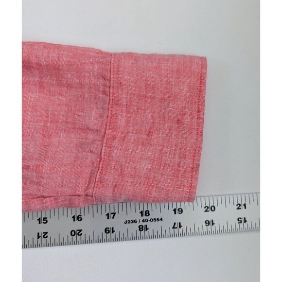 J. Crew Perfect Women's Linen Button Down Shirt Size 4 Coral - Picture 9 of 12